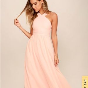 Lulus AIR OF ROMANCE PEACH MAXI DRESS